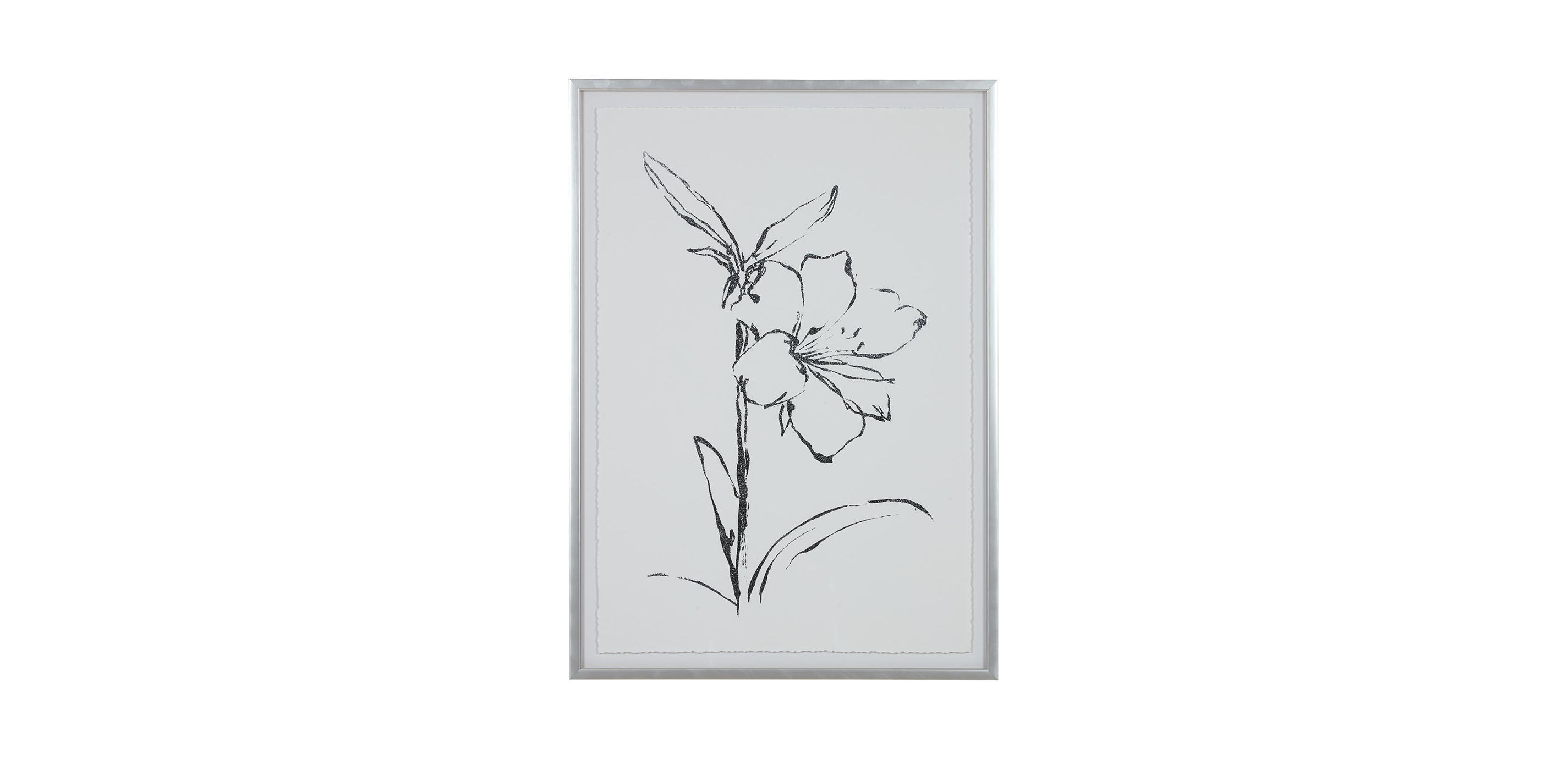 Silver Foil Floral I