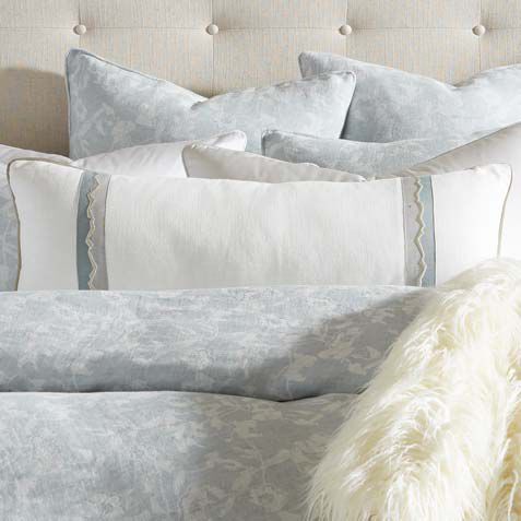 White Banded Bolster Pillow image