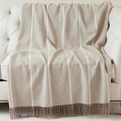 Herringbone Stripe Alpaca Throw image