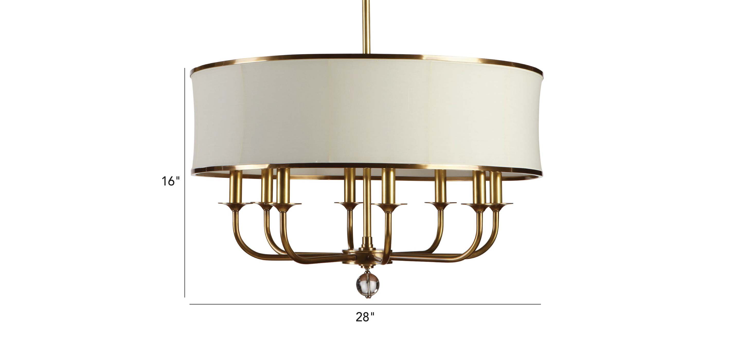 Lustre en laiton &agrave; huit branches Zoe_1