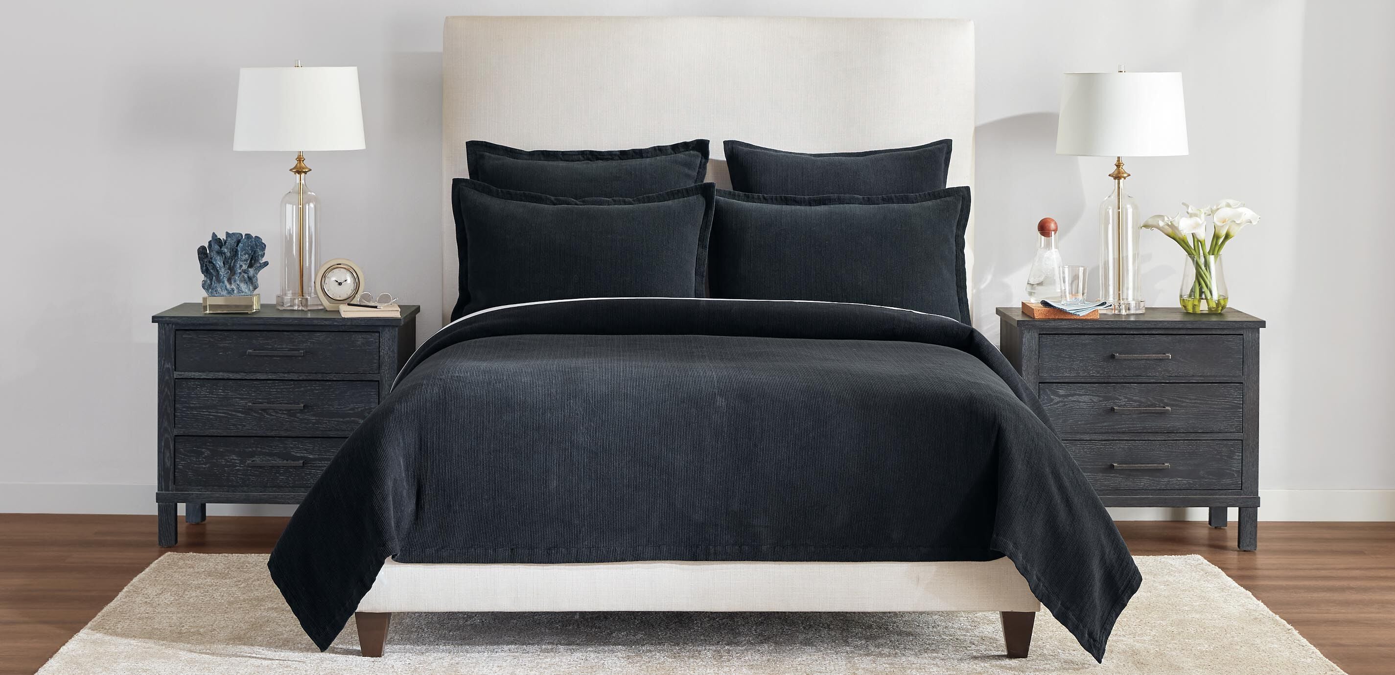 Ribbed Chenille Coverlet and Shams Set