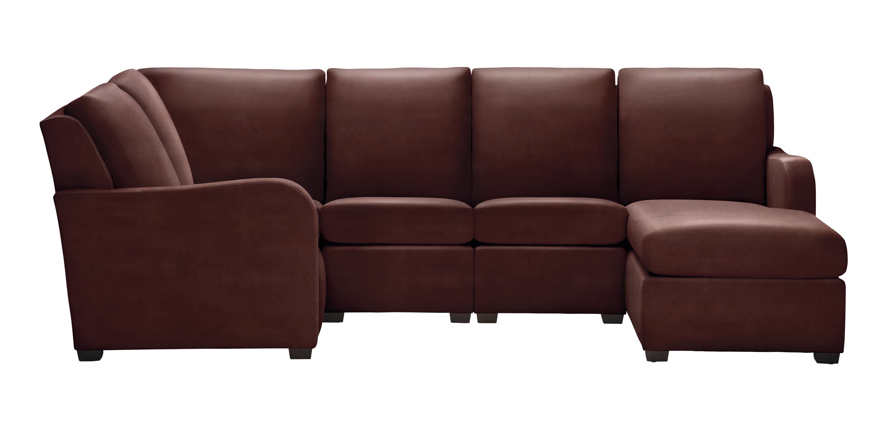 Jennings Leather Five-Piece Sectional with Chaise