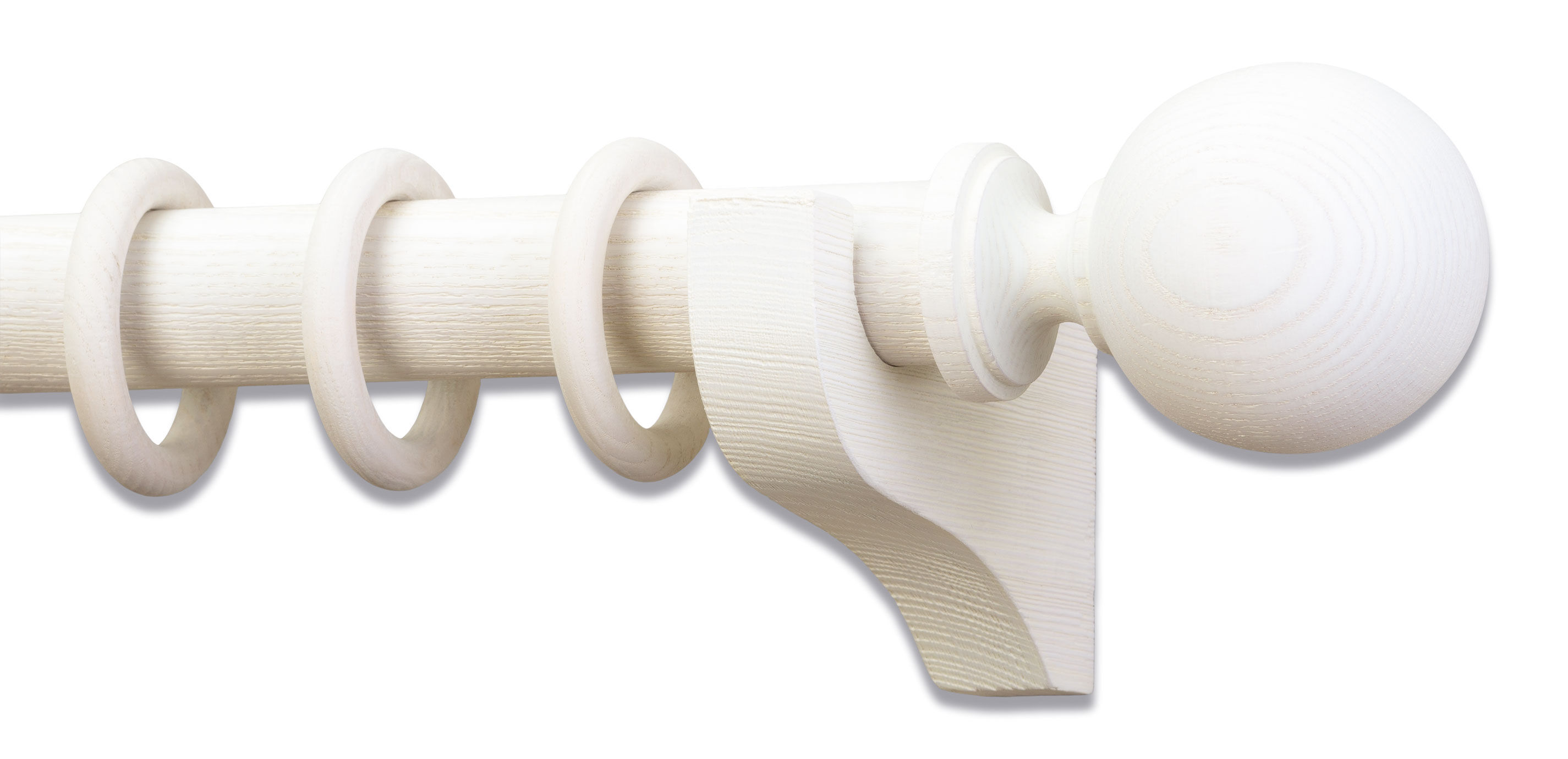 Distressed Wood Drapery Hardware Set with Ball Finial