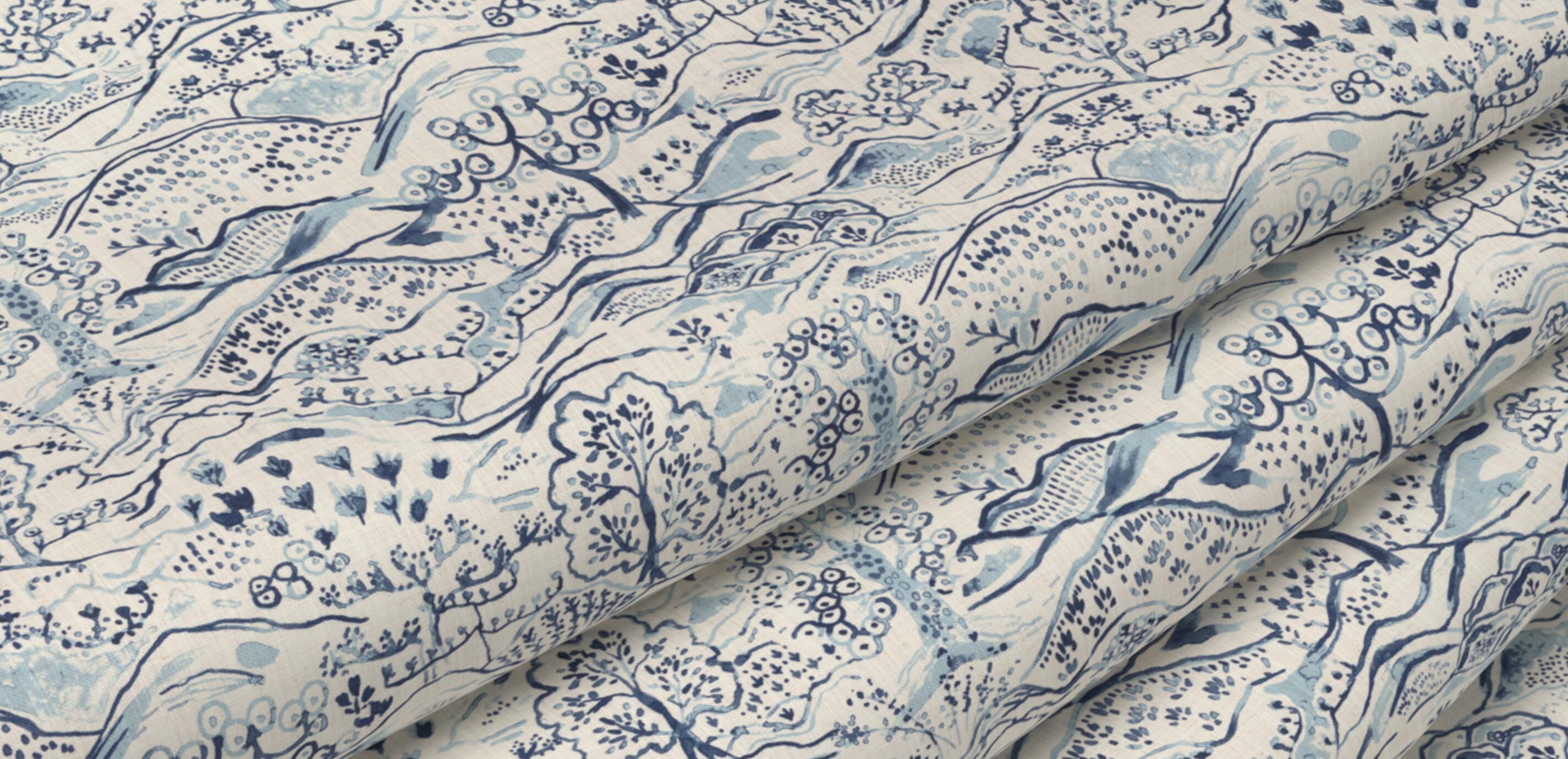Idlewyld Blue Fabric By the Yard_1