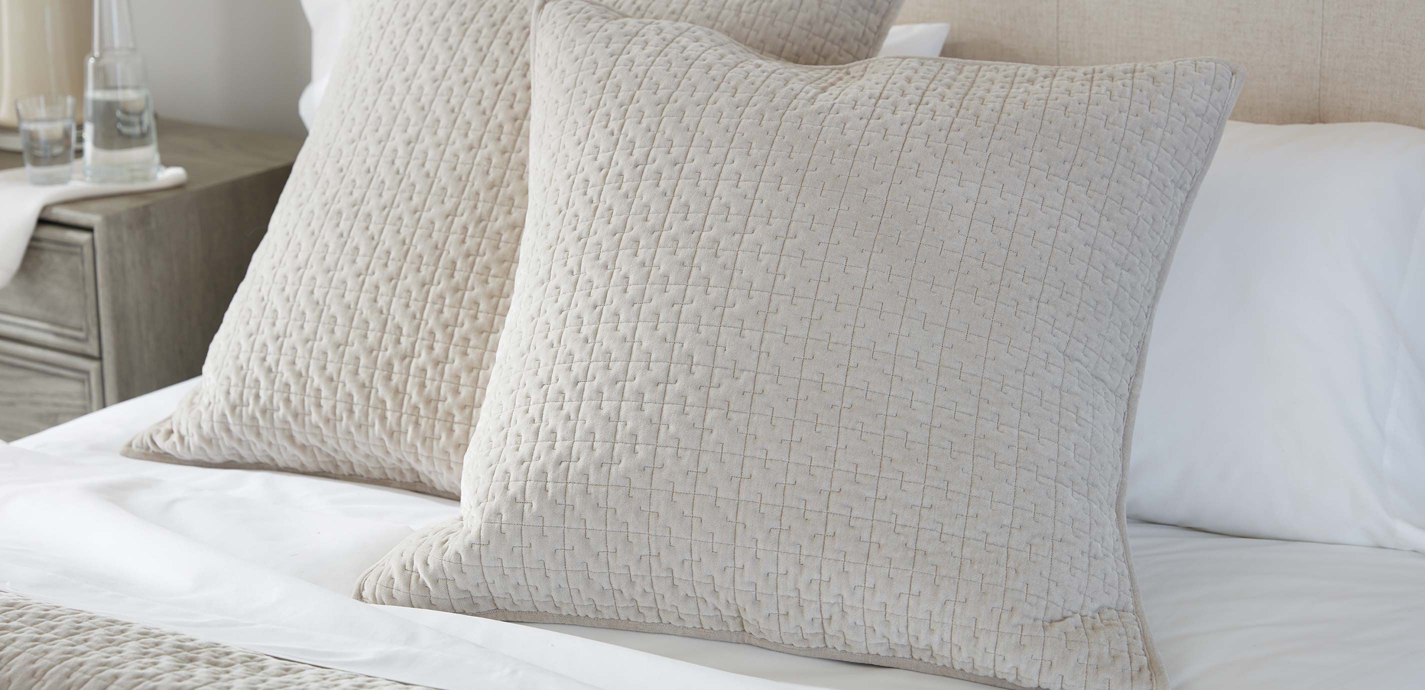 Salena Velvet Coverlet and Sham, Taupe_2