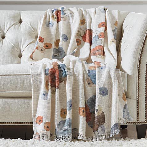 Washed Cotton Floral Throw image