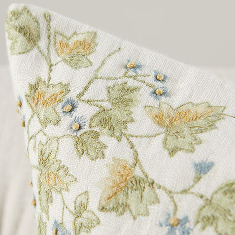 Sketchbook Floral Embroidered Pillow Product Tile Hover Image 062508