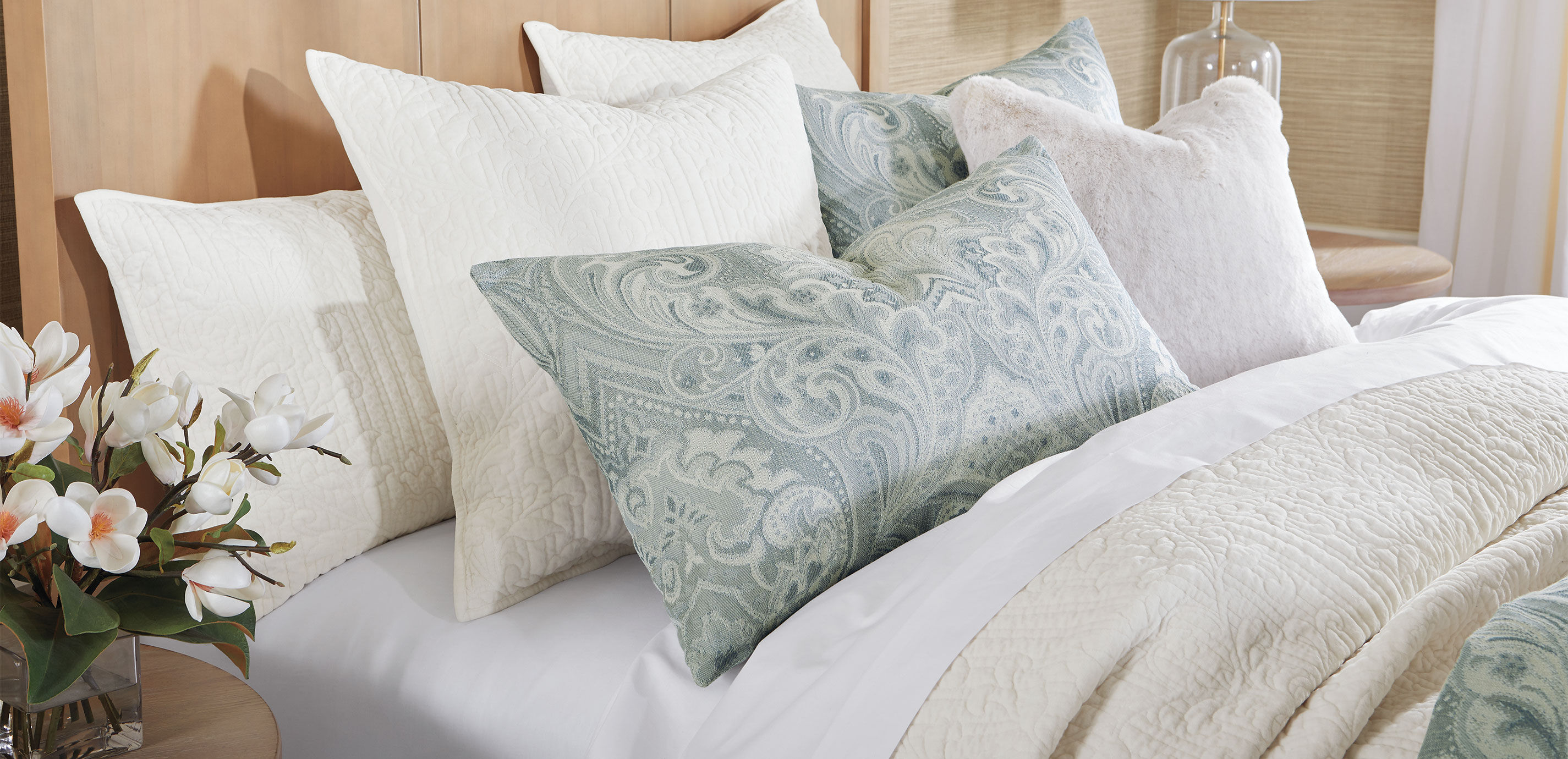 Garment-Dyed Velvet Euro Shams, Ivory (set of 2)_2