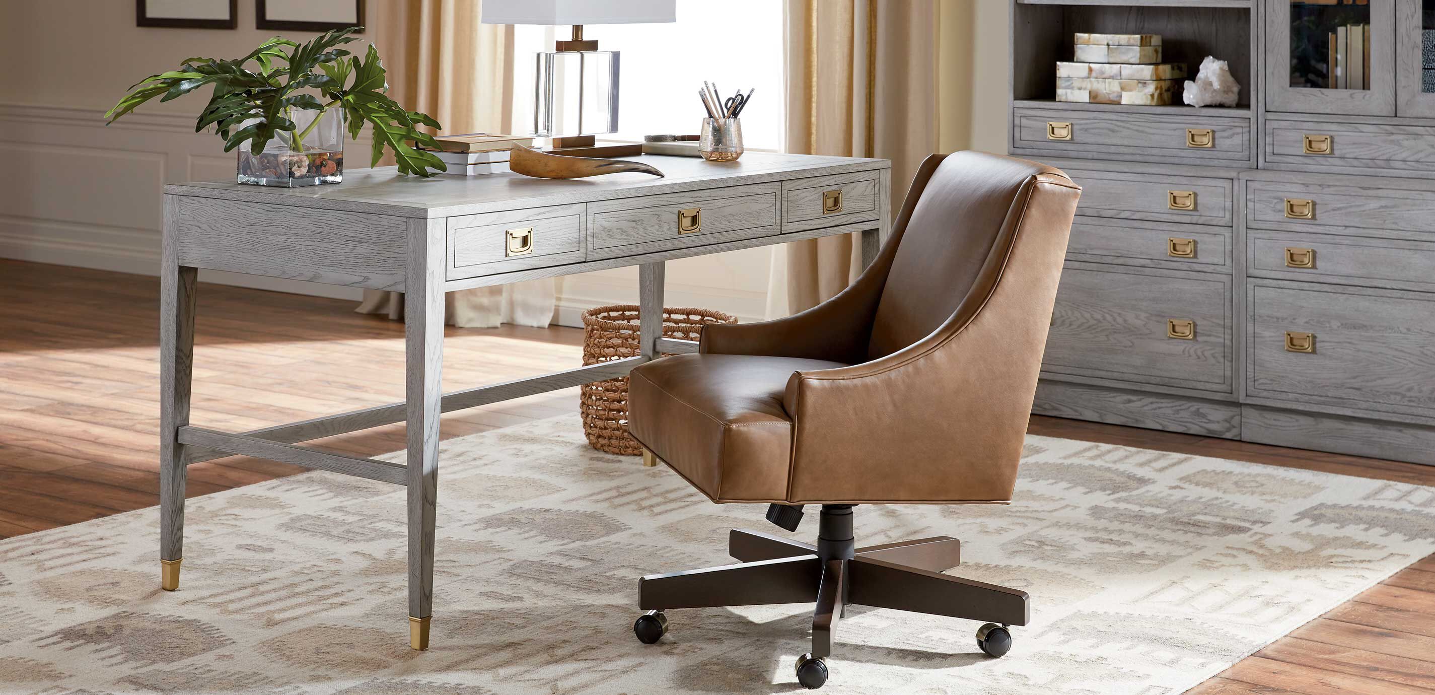 Three Drawer Desk Simple Wooden Desk Ethan Allen