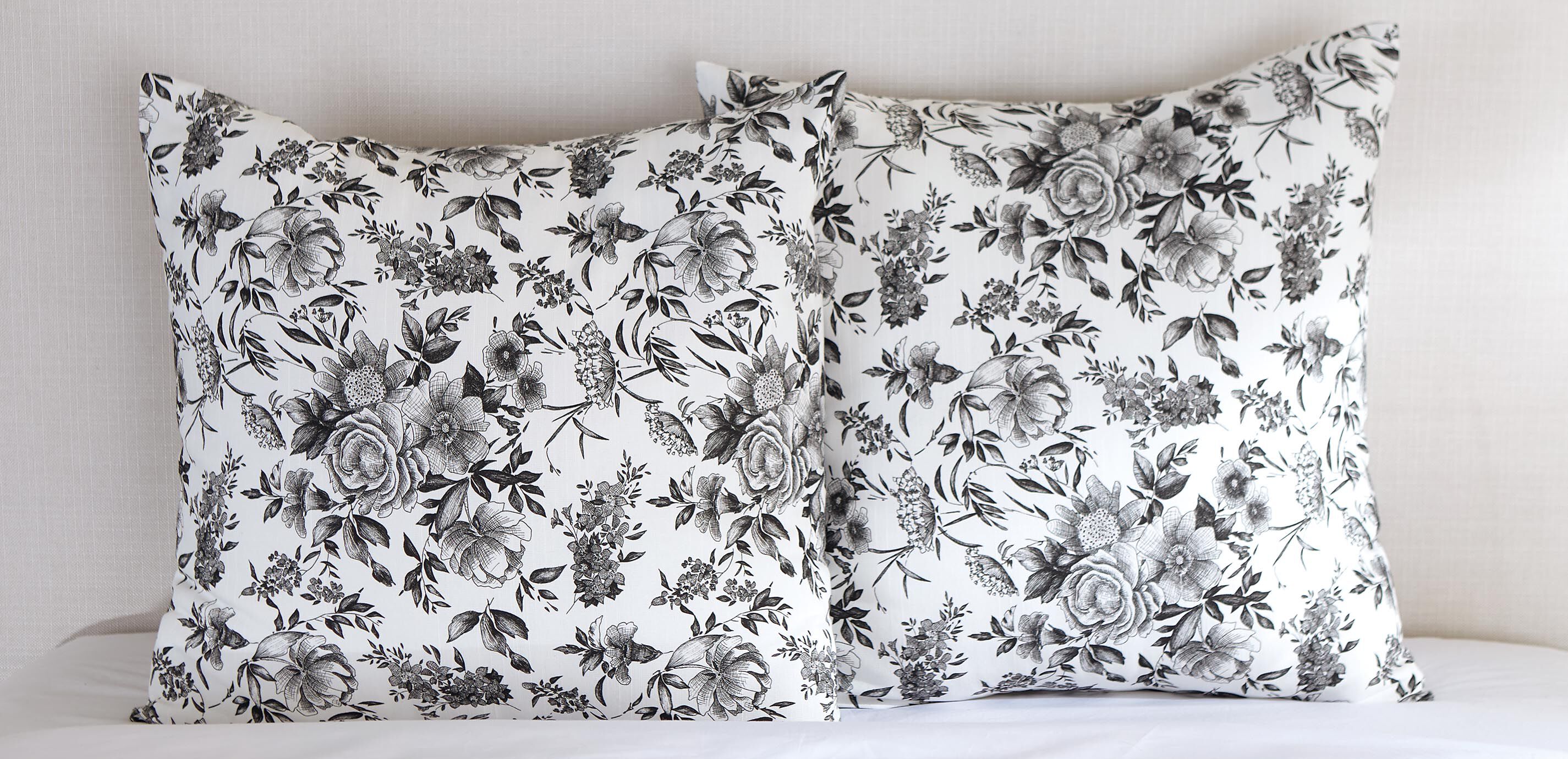 Black & White Printed Euro Sham