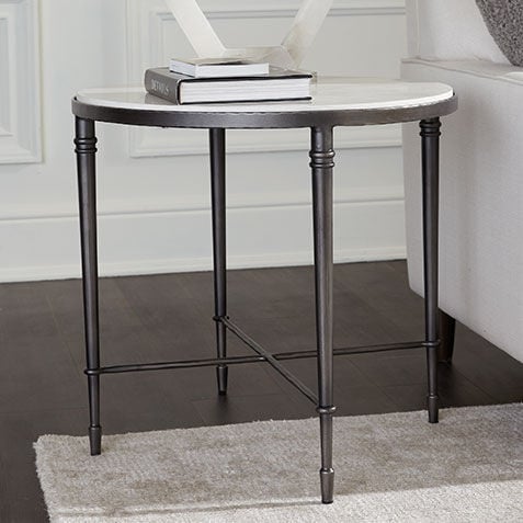 Valeria Stone-Top Oval End Table Product Tile Hover Image 138933