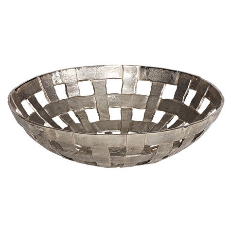 Scarlet Metal Basketweave Bowl image