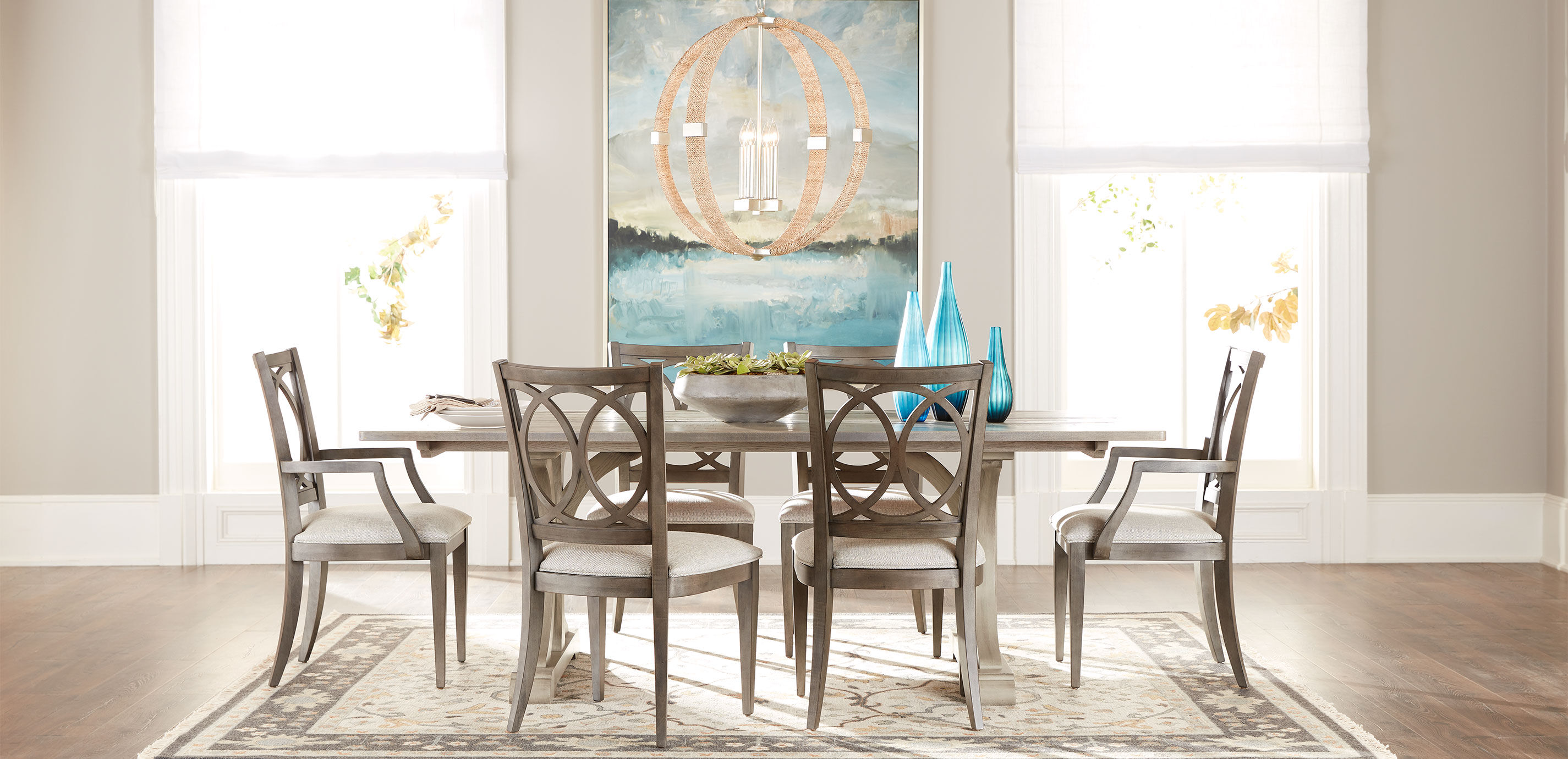 Small Teal Ribbed Vase_13