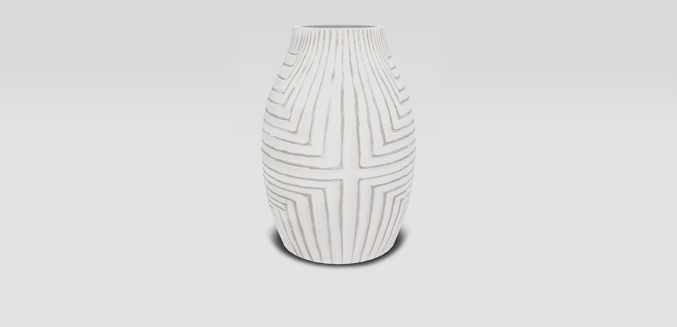 Aztec White Vase 1
