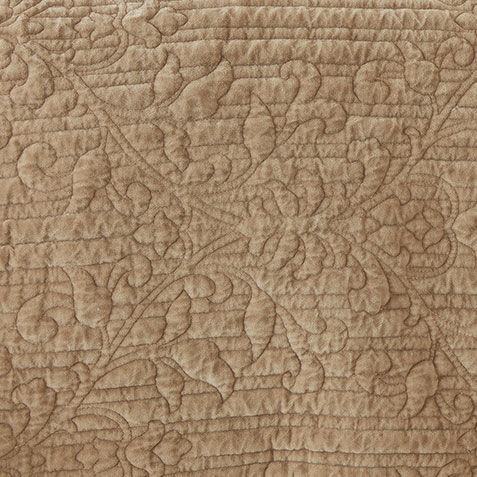 Garment-Dyed Velvet Quilt and Shams Set, Tan Product Tile Hover Image garmentdyevelvet_tan