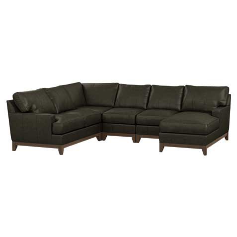 Arcata Five-Piece Leather Sectional with Chaise image