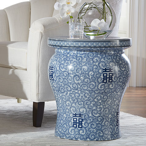 Blue and White Garden Stool Product Tile Hover Image 421857