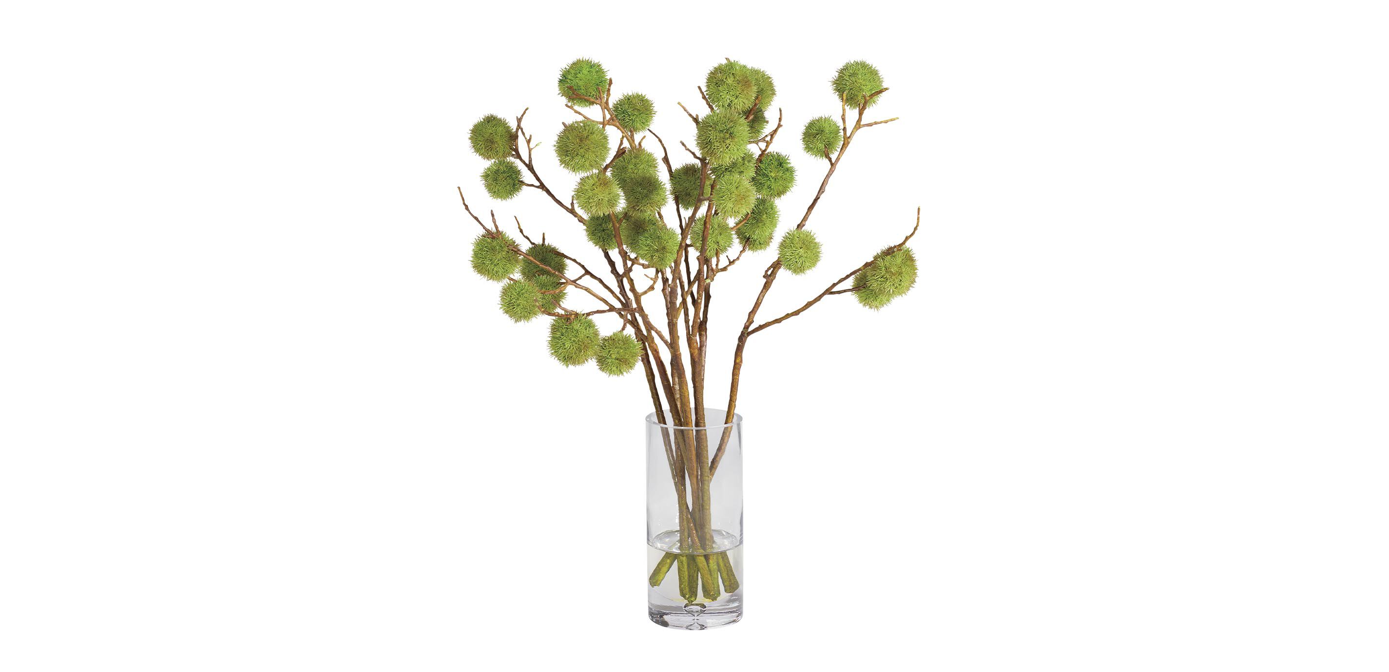 Chestnut Branch Arrangement in Tall Glass Vase