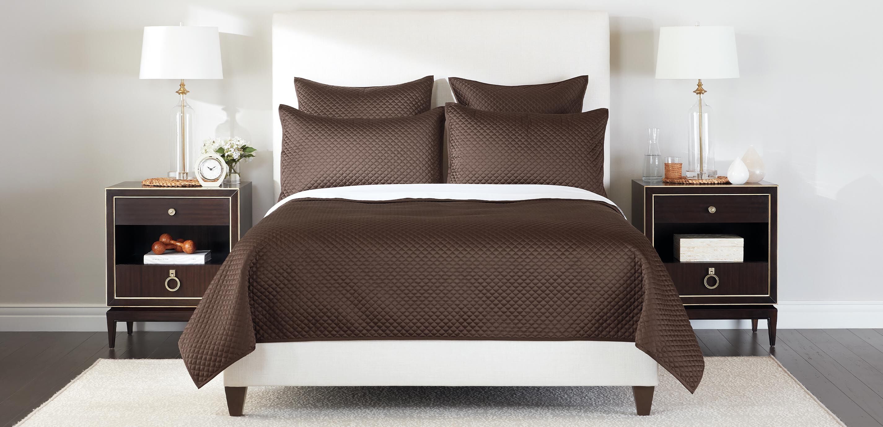Salena Quilted Coverlet and Shams Set, Espresso