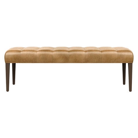 Harbor Leather Wood-Base Bench image