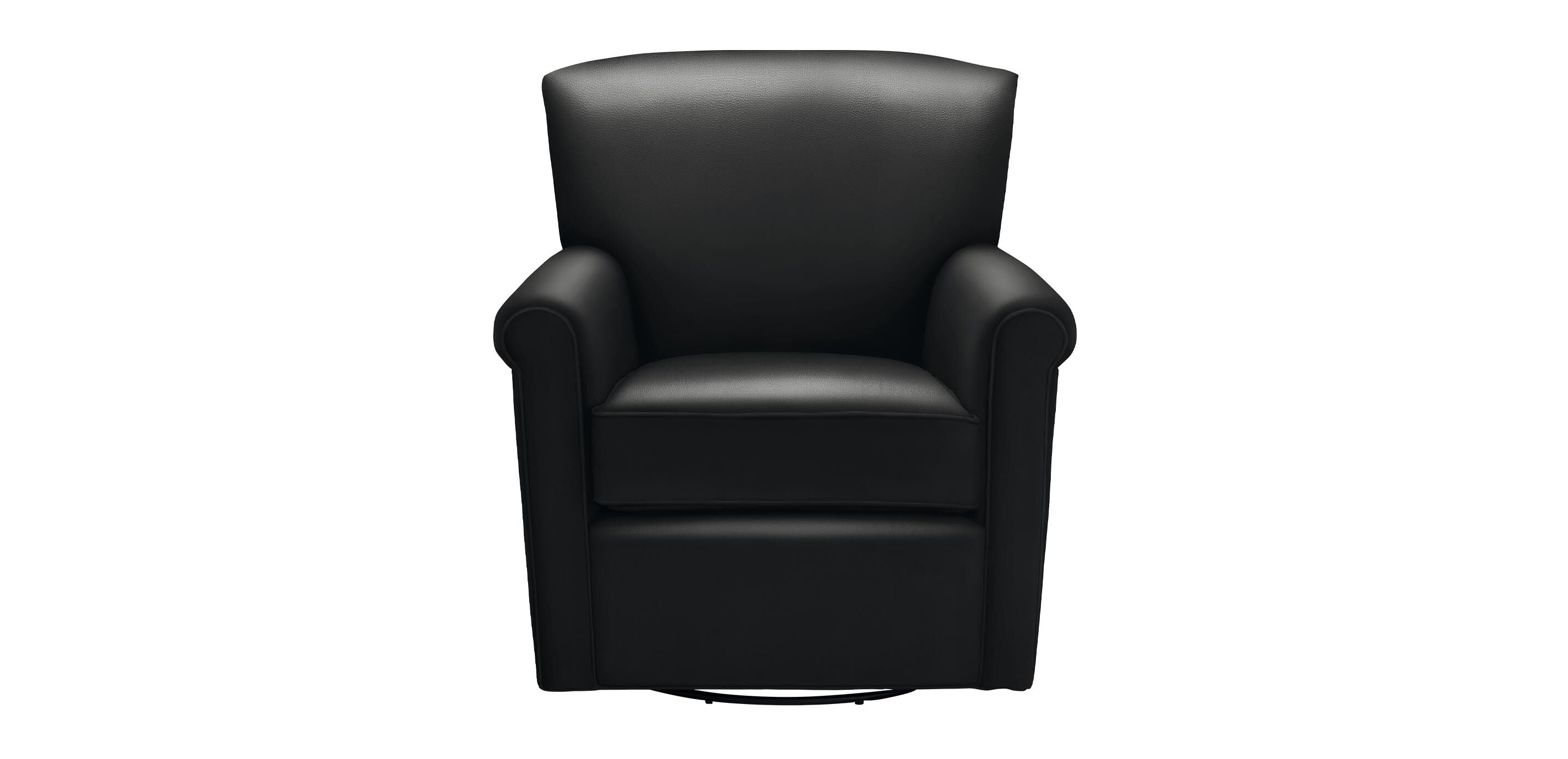 Turner Leather Roll-Arm Swivel Chair