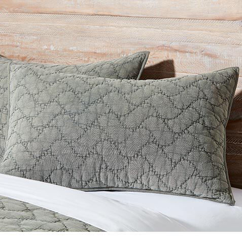 Garment-Dyed Quilted Sham with Chevron Stitch image 032027