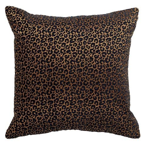 Black and Gold Leopard Velvet Pillow image 065801