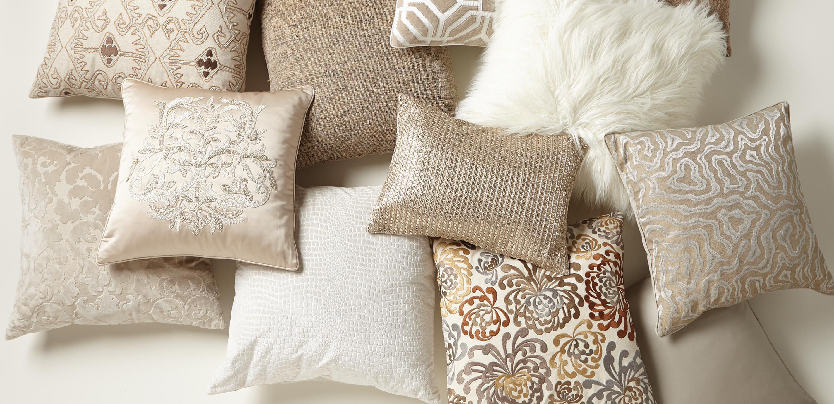 Sequined Pillow, Taupe_4