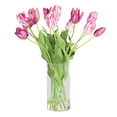Light Purple Tulip Bouquet in Cylinder Vase image