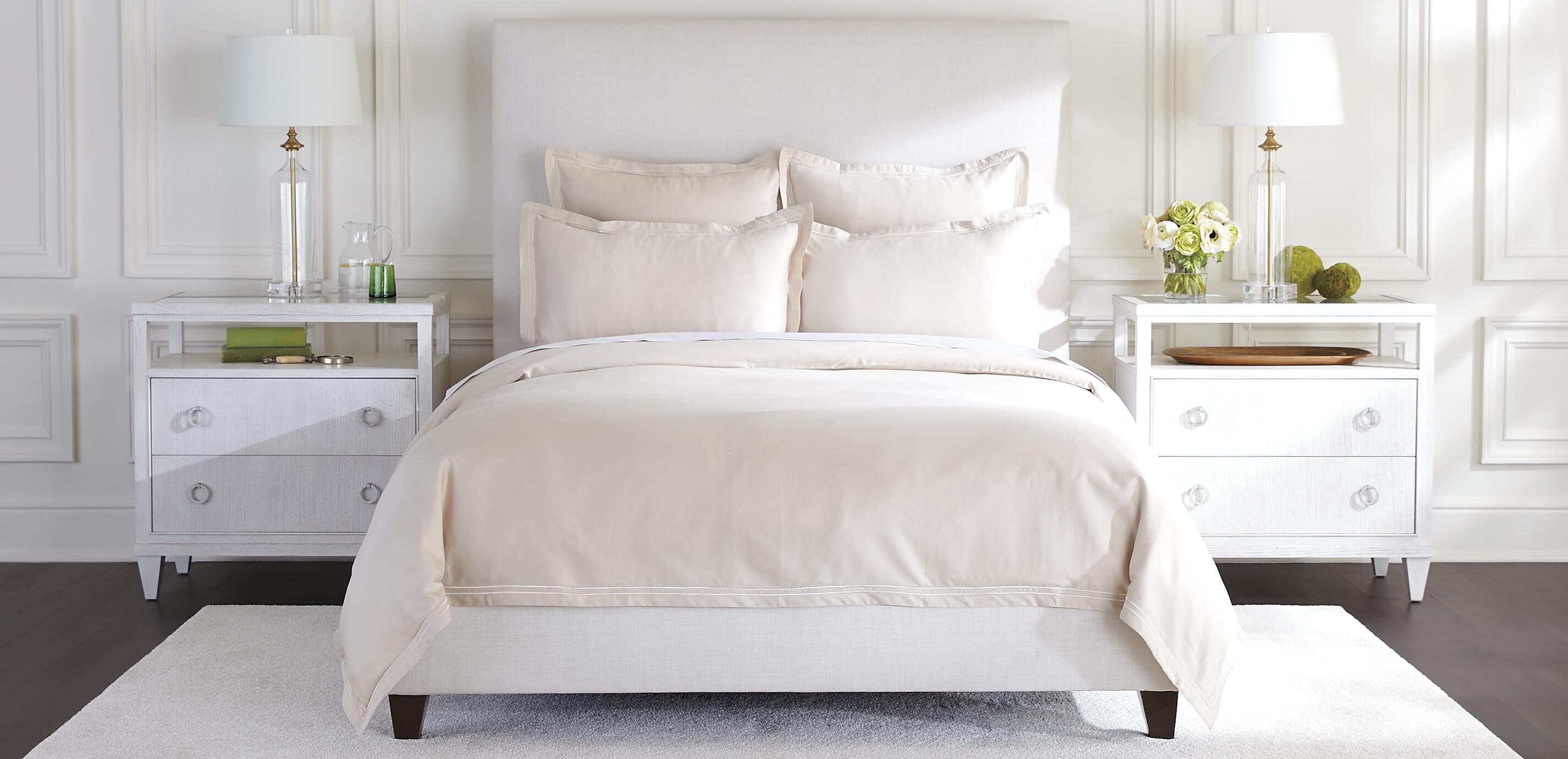 Solid Silk-Blend Duvet Cover and Shams Set