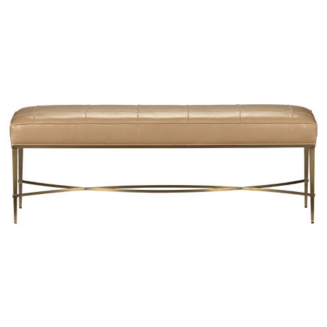 Sidney Upholstered Leather Metal Bench image