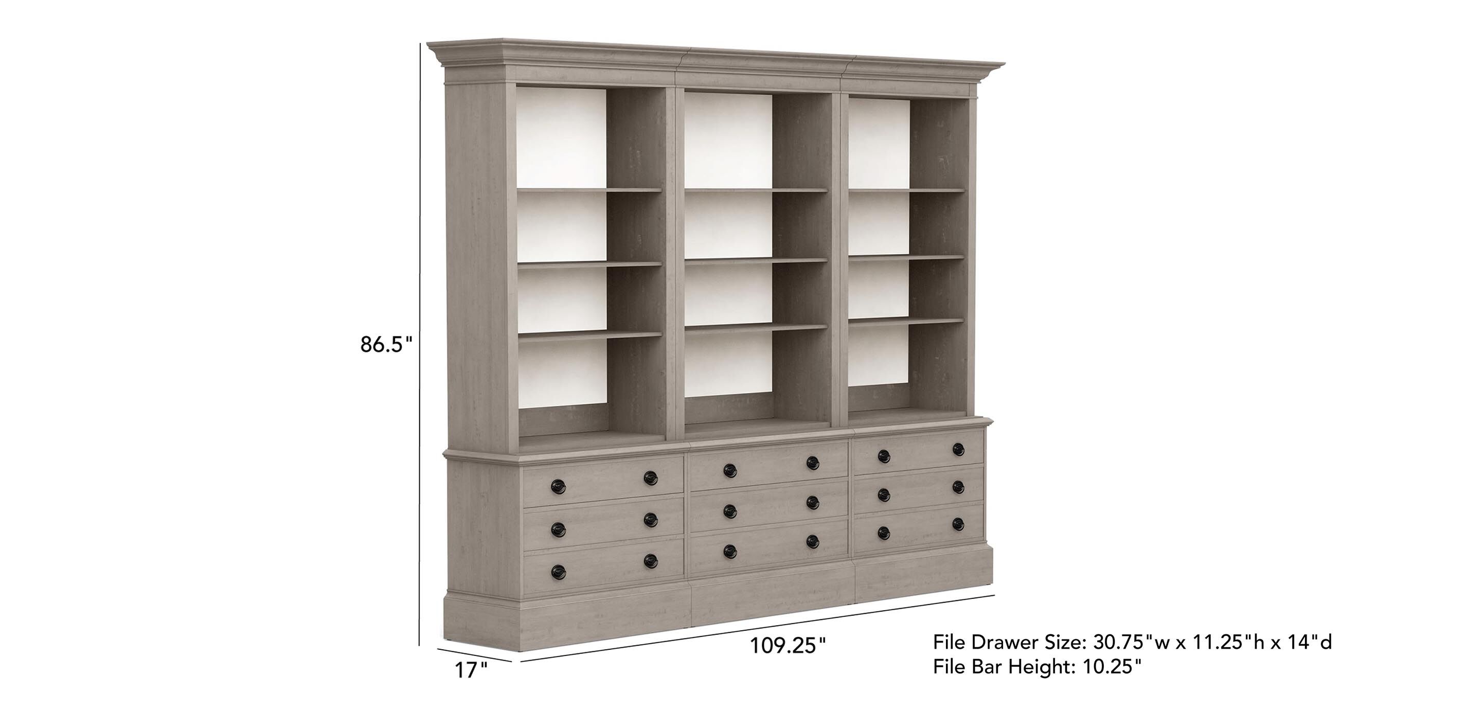 Villa Triple File Bookcase_1