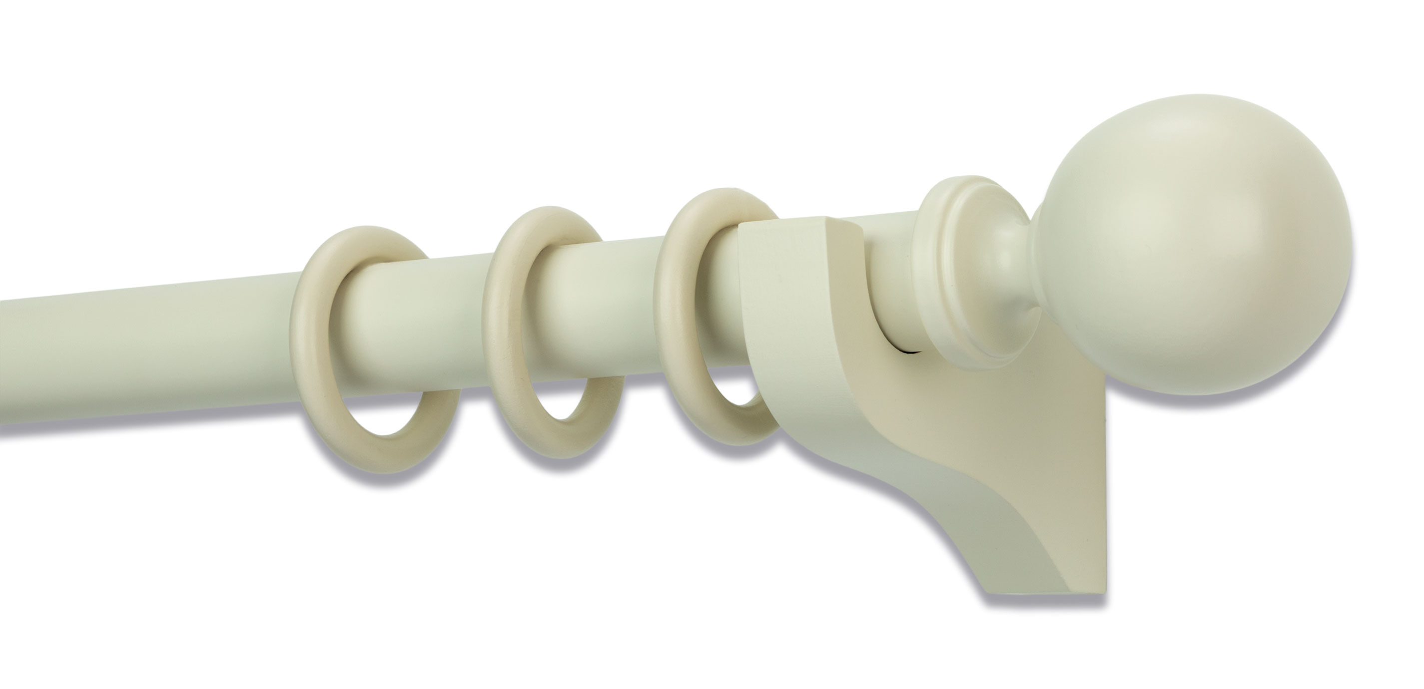 Painted Wood Drapery Hardware Set with Ball Finial