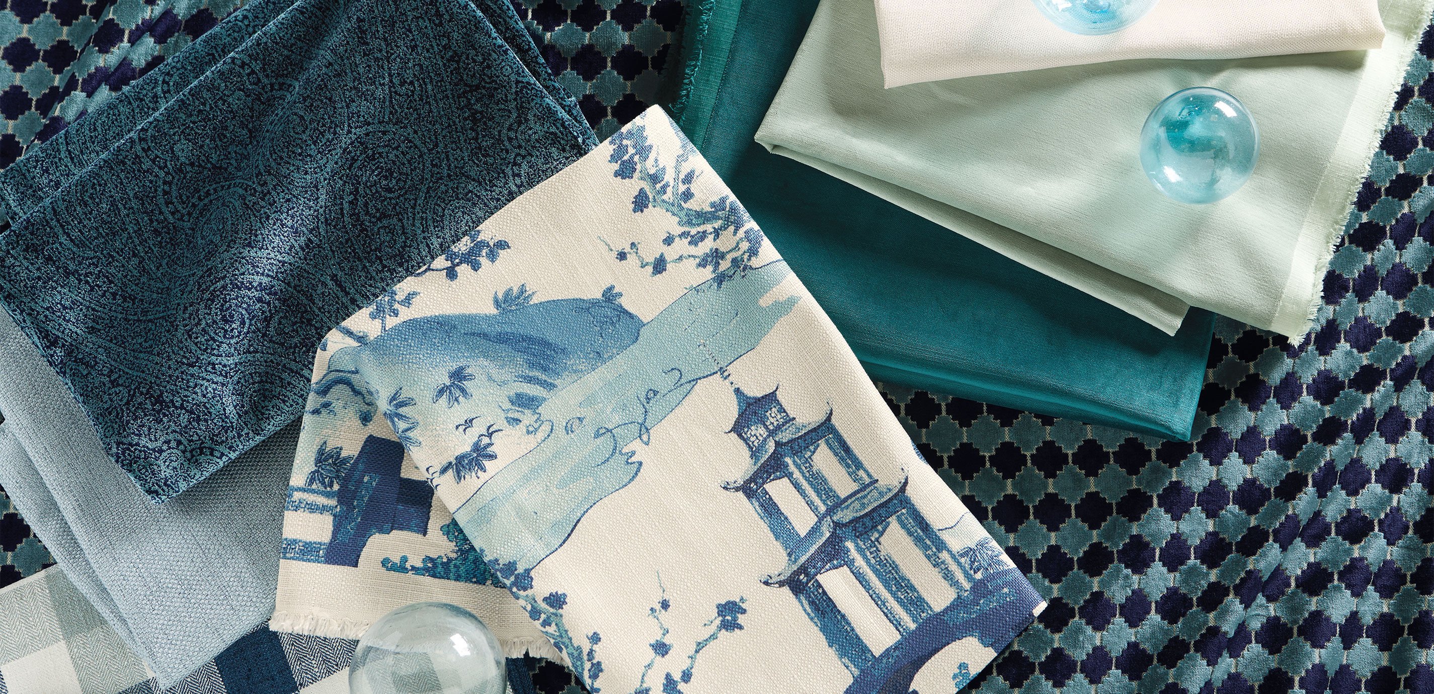 Sylvie Teal Fabric By the Yard_5