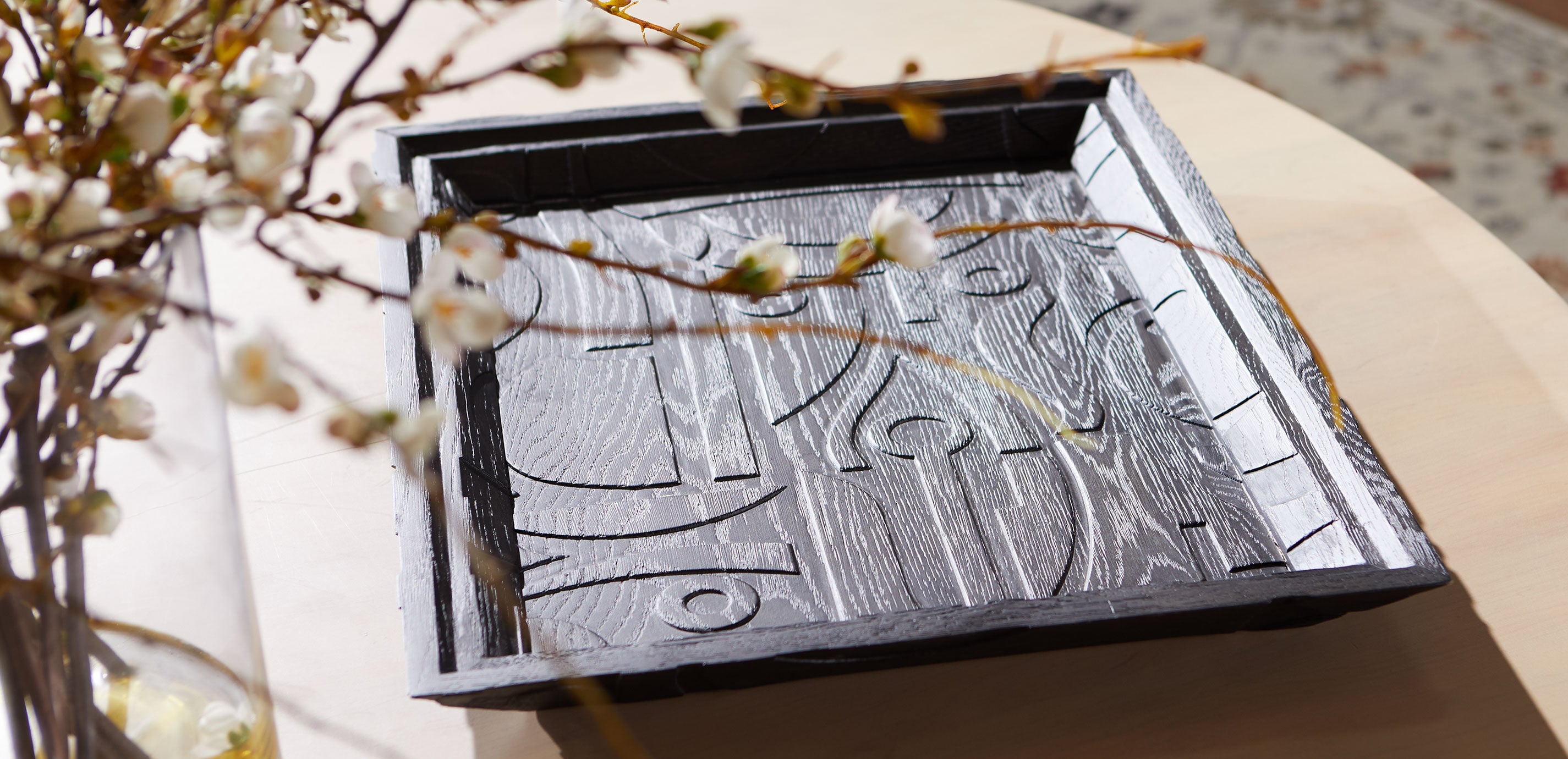 Carved Dark Wood Tray_3