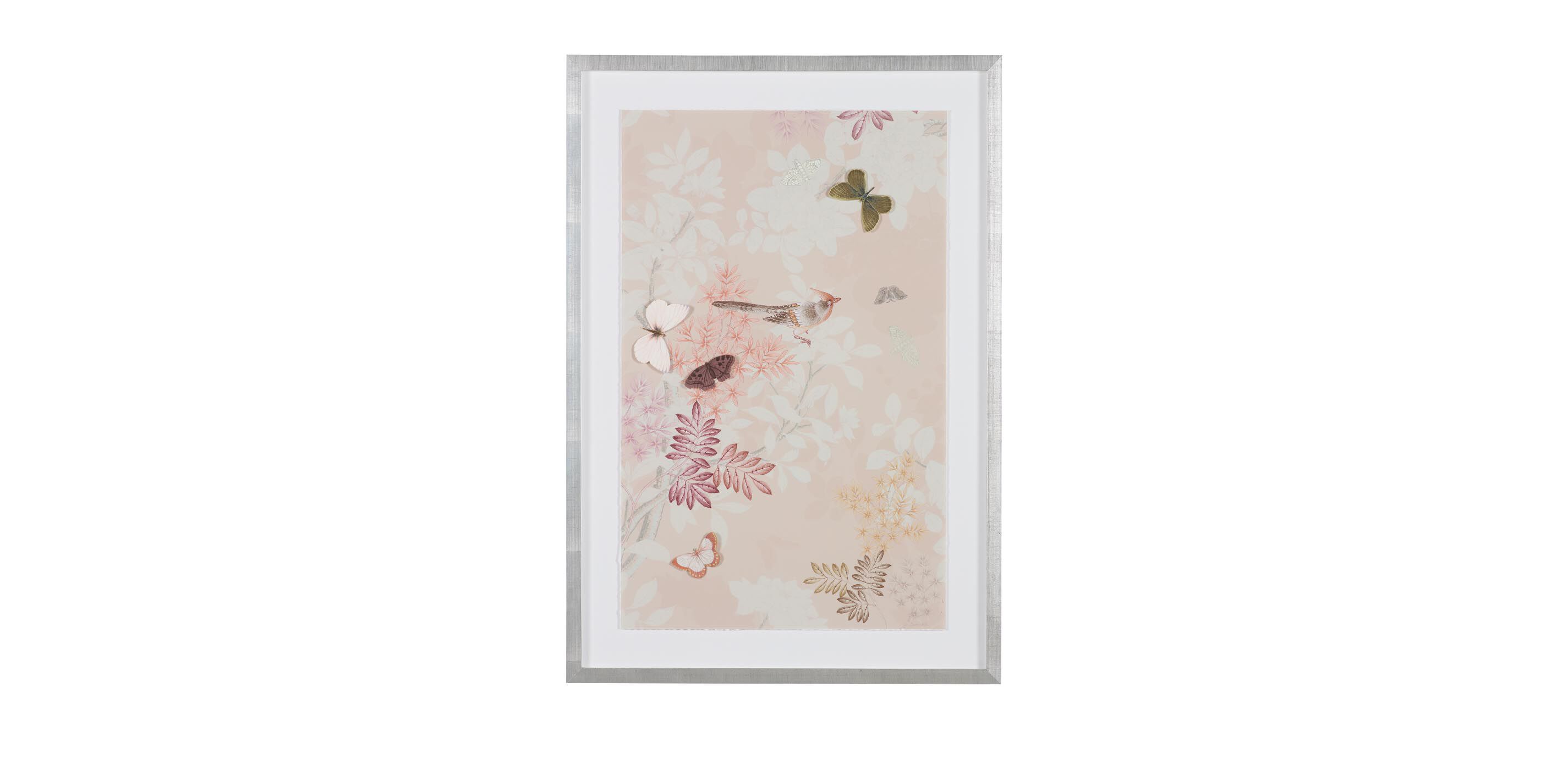 Triptych Pale Pink Chinoiserie