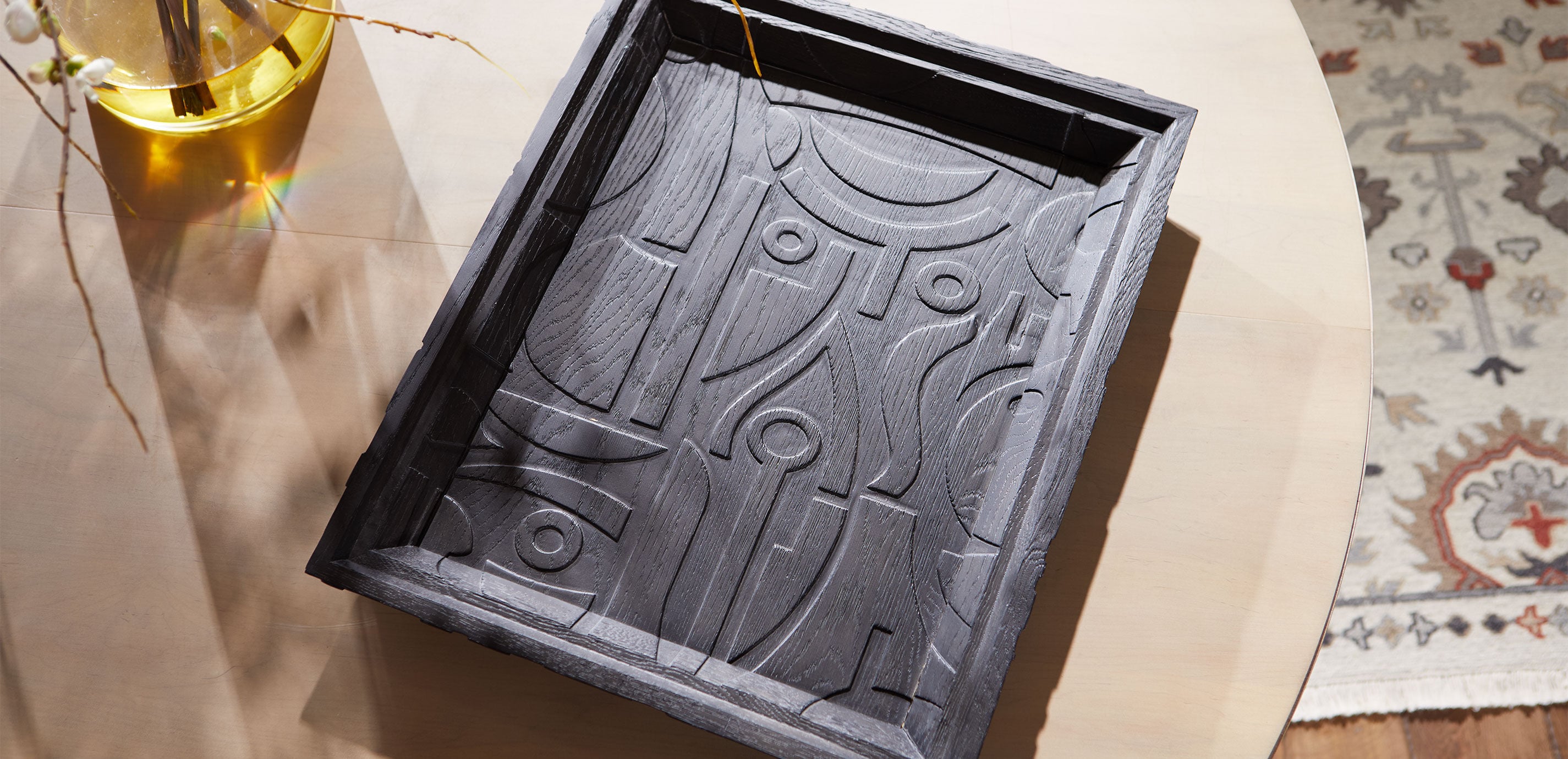 Carved Dark Wood Tray_2