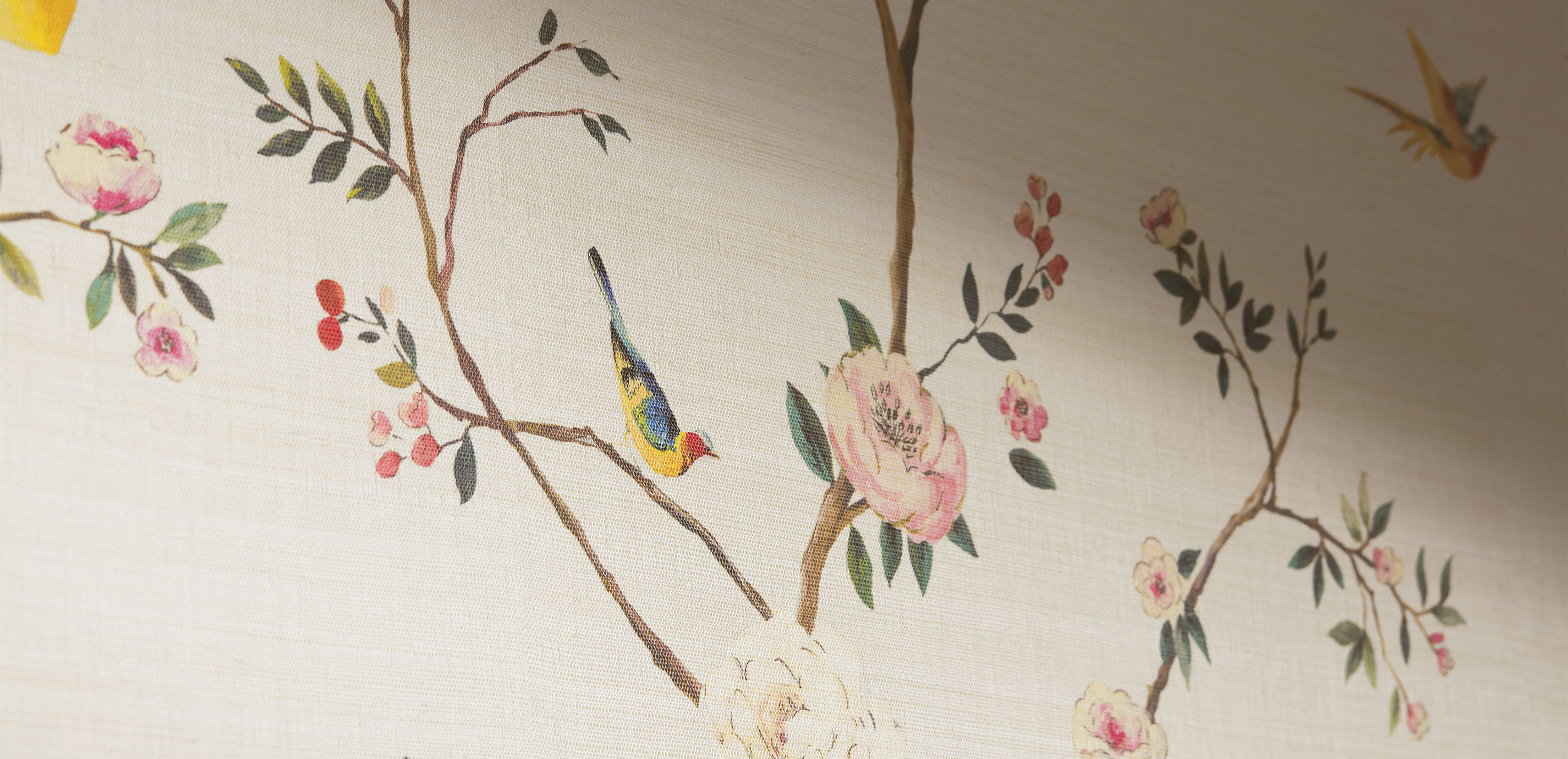 Blossom Chinoiserie Wall Mural on Grasscloth_1