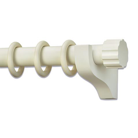 Painted Wood Drapery Hardware Set with Ribbed End Cap Finial image