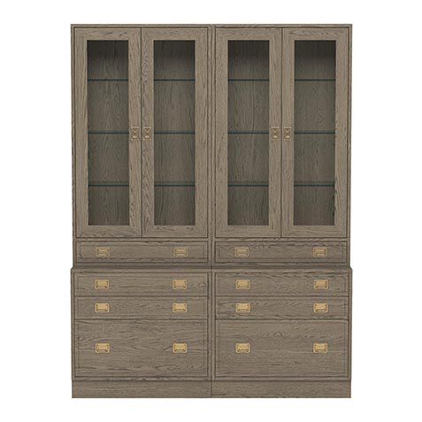 Callum Double Library Bookcase with File Cabinet image