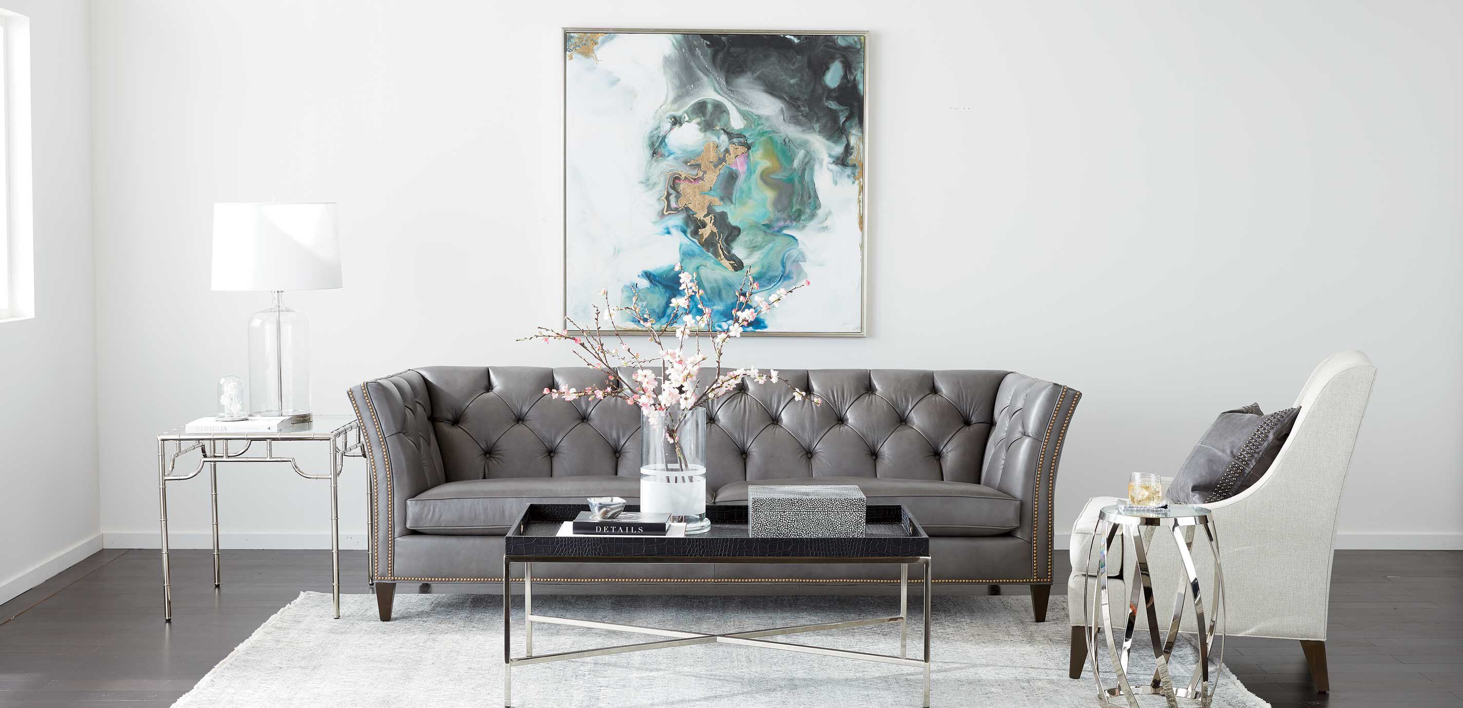 Shelton Leather Sofa 98"