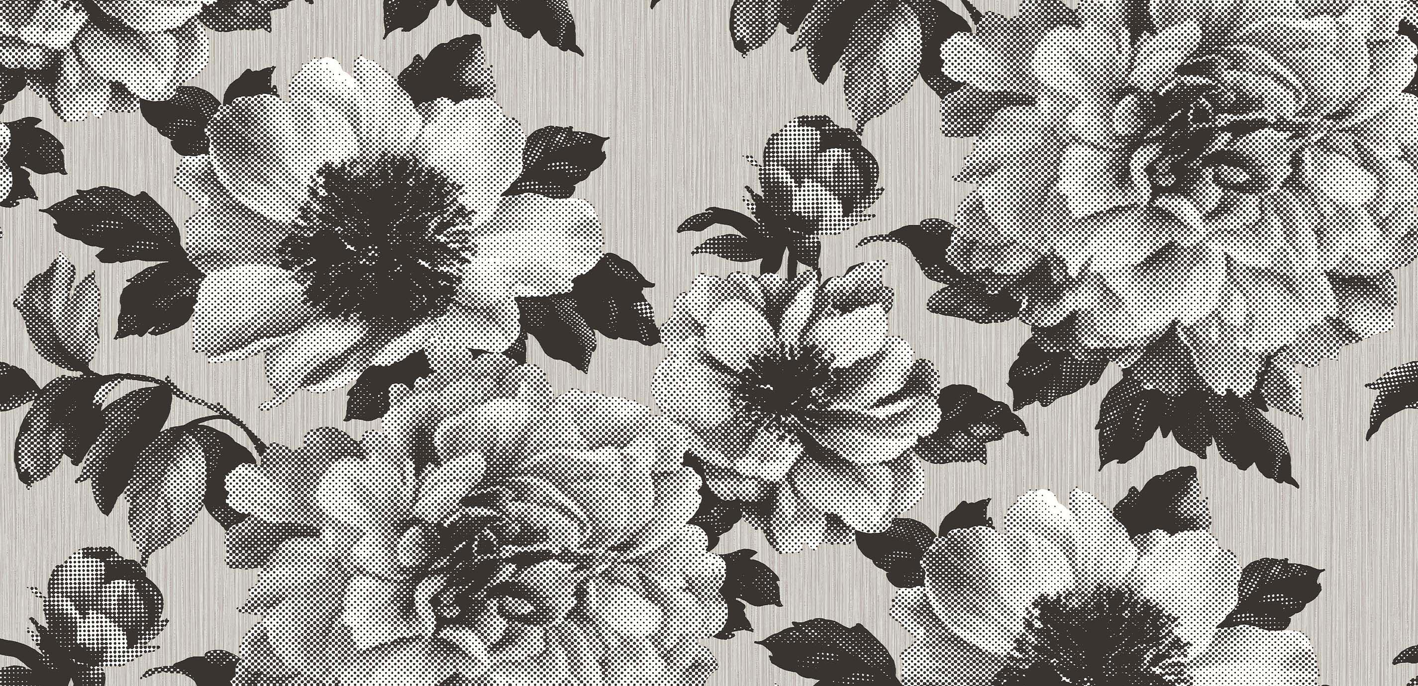 Halftone Floral Wallpaper