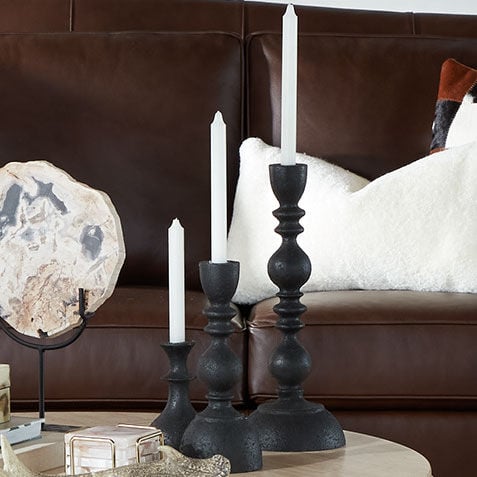 Waylan Cast Iron Taper Candlestick Product Tile Hover Image 430520MST