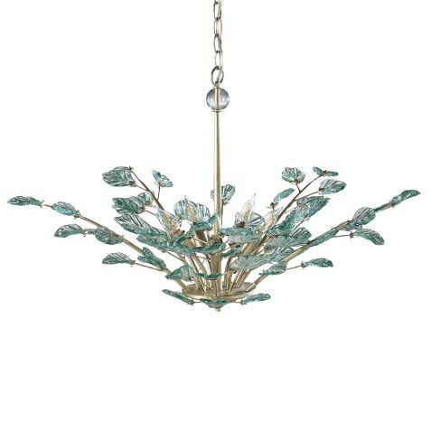 Evelyn Recycled Glass Leaf Chandelier image