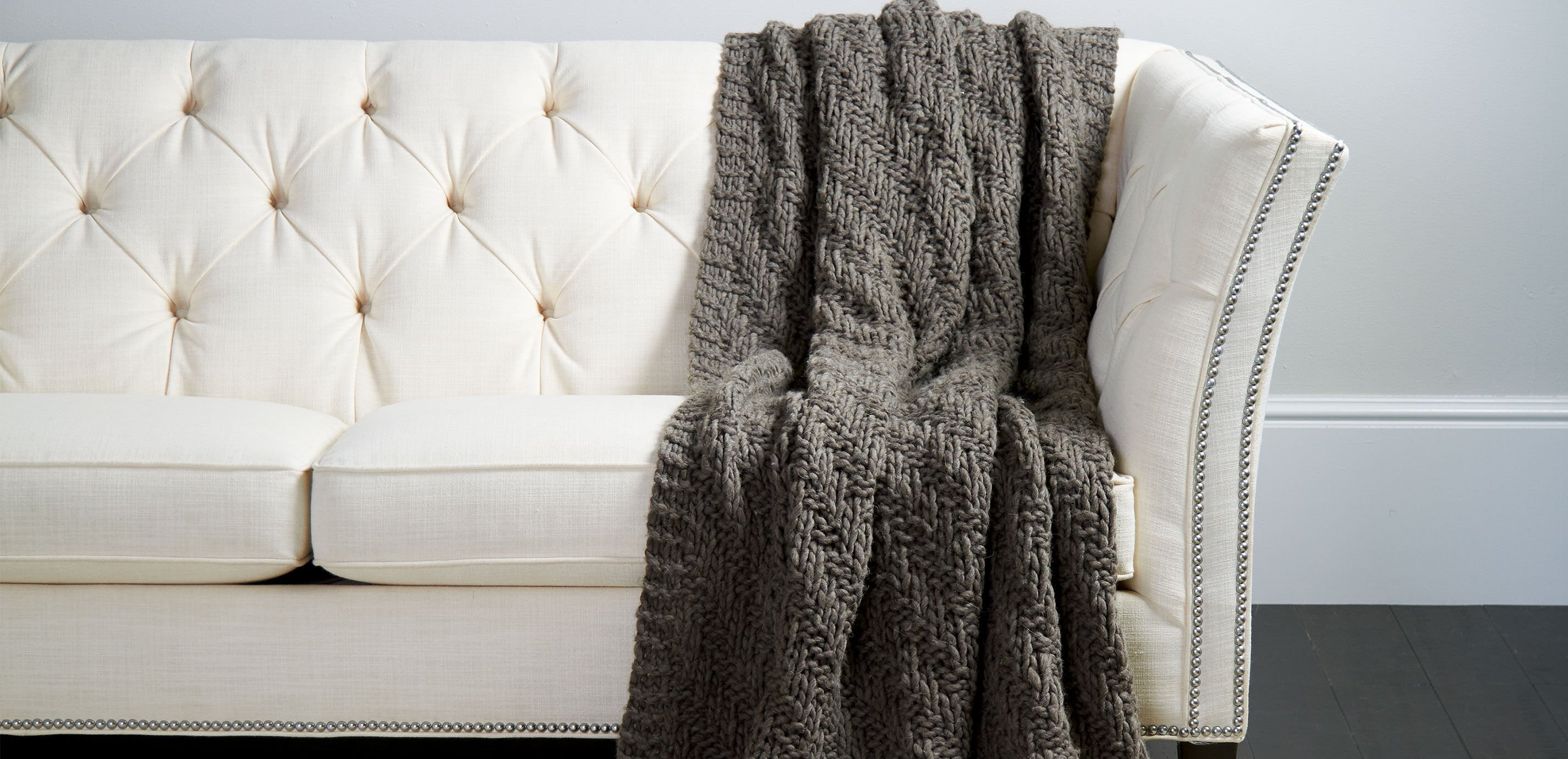 Diagonal Knit Throw