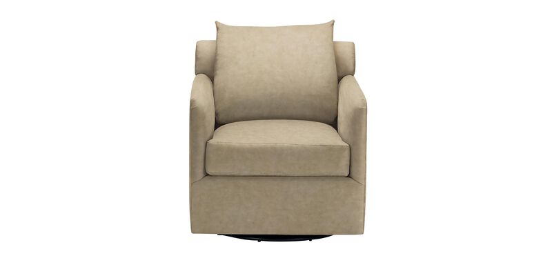 Calia Apartment-Size Leather Swivel Chair | Ethan Allen