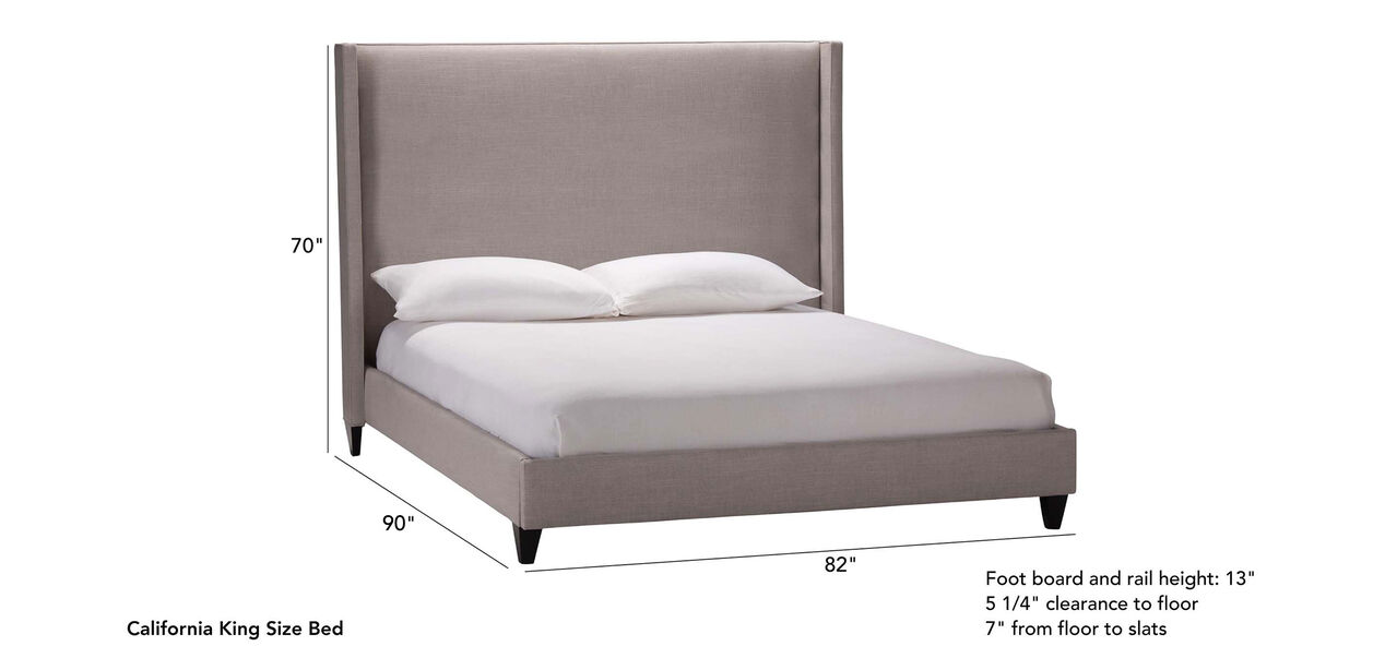 Colton Upholstered Bed With Tall, Headboard Height For King Bed