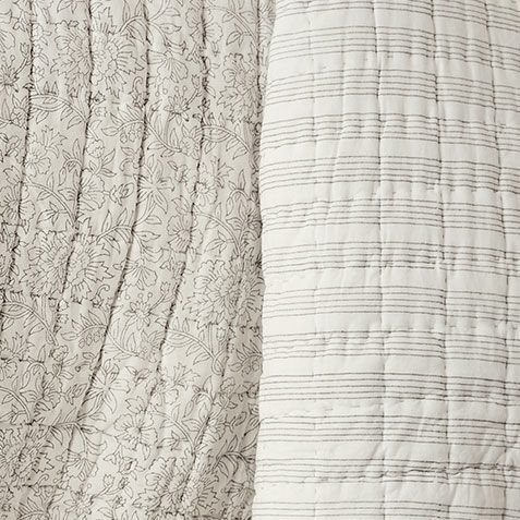 Printed Reversible Quilt and Shams Set Product Tile Hover Image printreverse