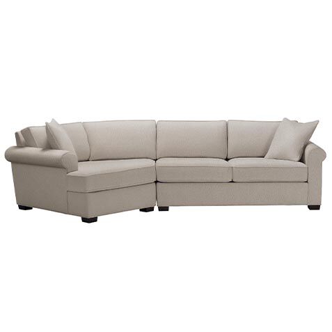 Spencer Roll-Arm Two-Piece Sectional with Square Cuddle Chaise image