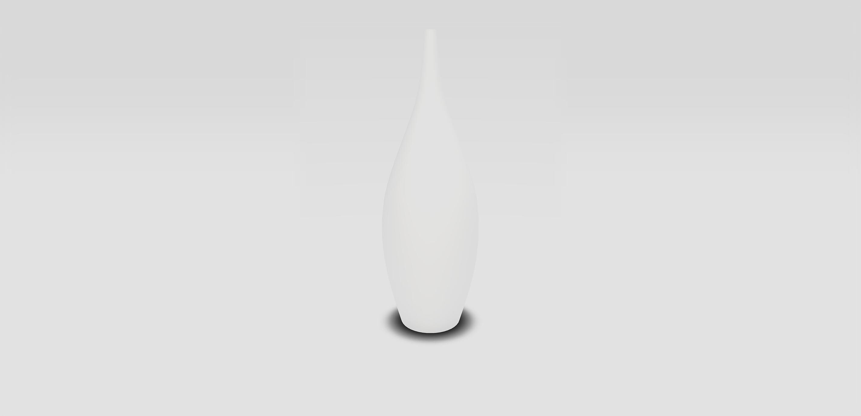 White Glass Goddess Vase 1